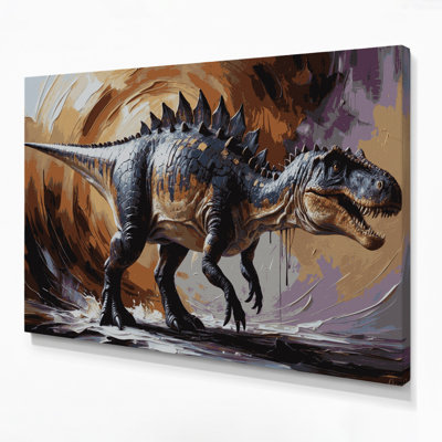 Dinosaur Tuojiangosaurus Brown Canvas Wall Art