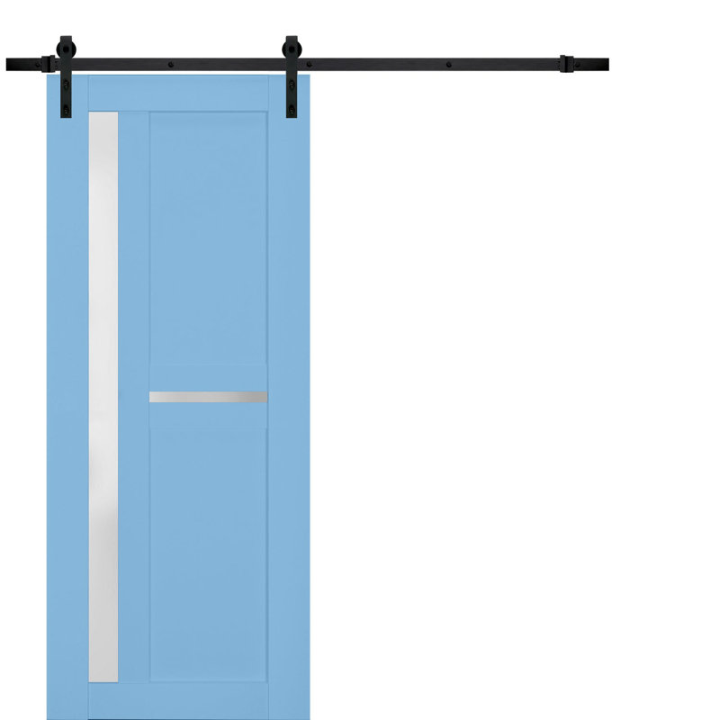 Porte de grange Veregio, 17 po x 79,5 po, Aigue-marine