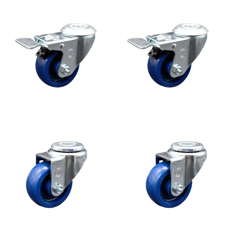 4 Piece Solid Polyurethane Caster Set
