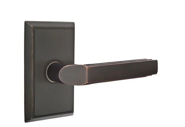 Levier de porte de passage, Bronze frotté à l'huile, Gauche