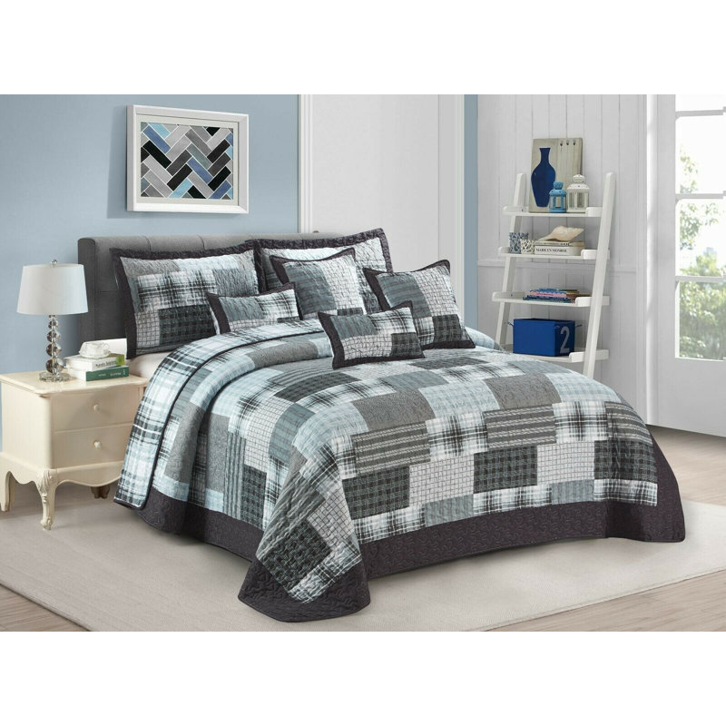 Northington Microfibre Bedspread, Grey, Single Bedspread