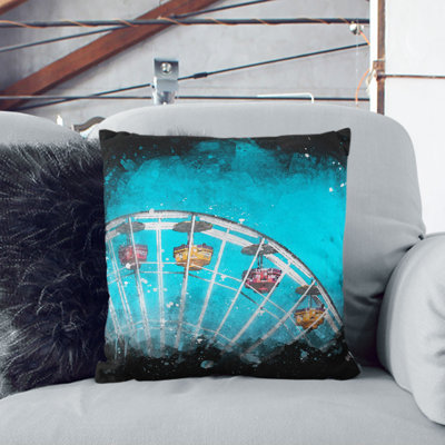 Santa Monica Pier Ferris Wheel Cushion with Filling