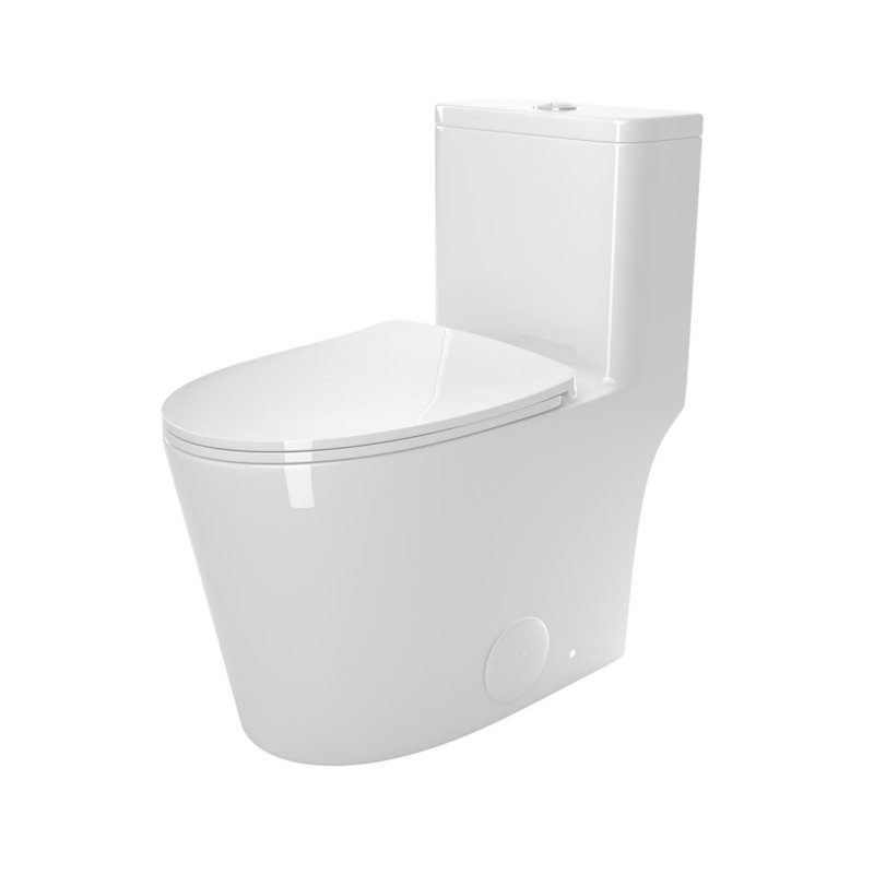 1.1/1.6 GPF Extended Comfort Height Ultra-Quiet Floor-Mounted One-Piece Toilet, Ceramic, White, Soft-Close Seat