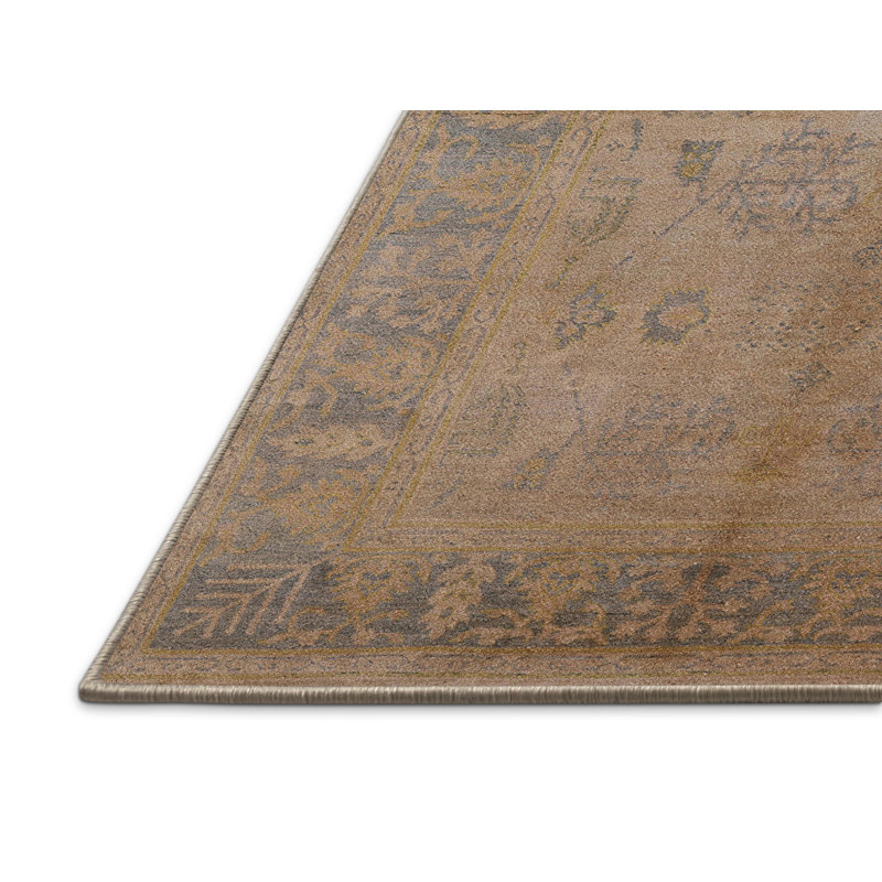 Tapis à motif oriental brun clair, Rectangle 8 pi x 10 pi