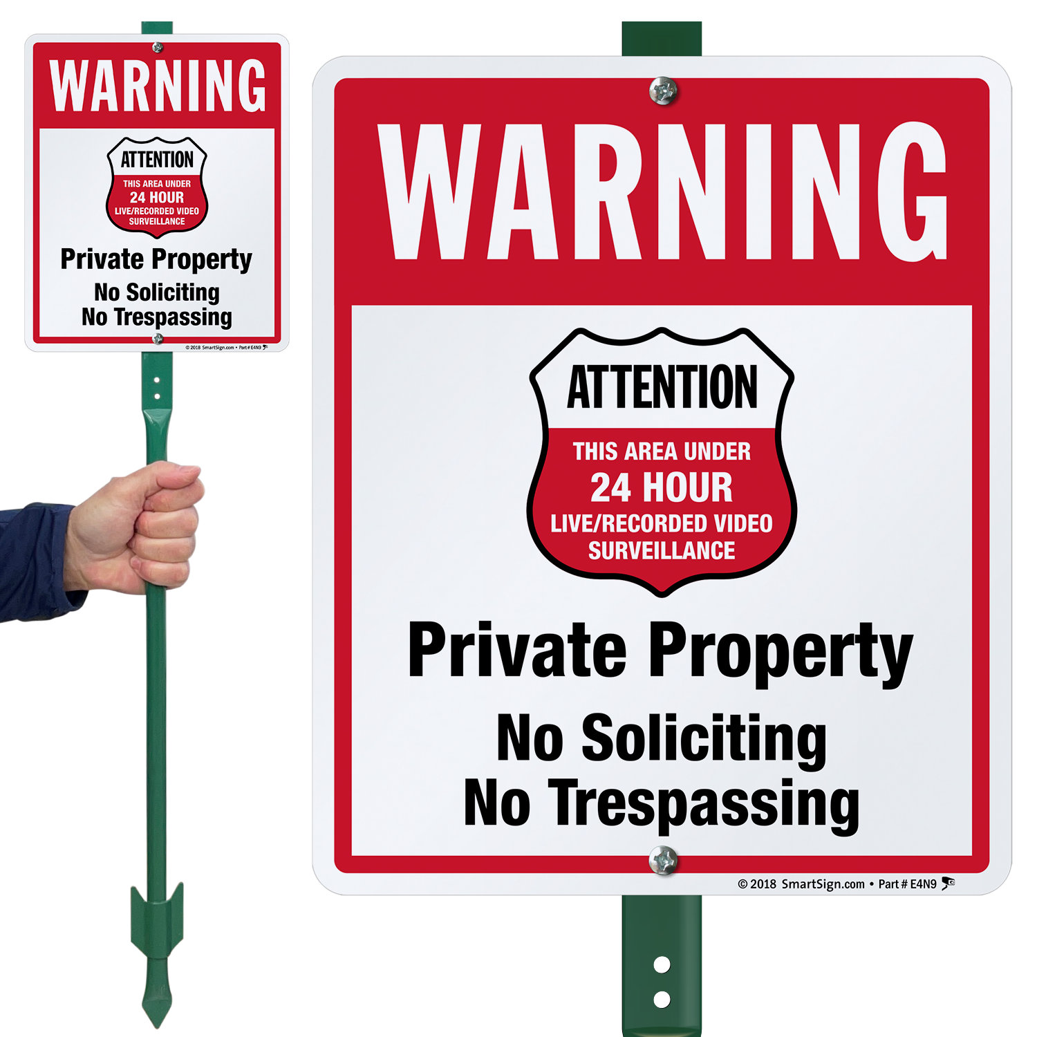 Smartsign Warning Private Property No Soliciting No Trespassing Attention This Area Under