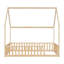 Lit de maison avec structure de toit, lit en bois de pin avec garde-corps-2066320575-2066320571