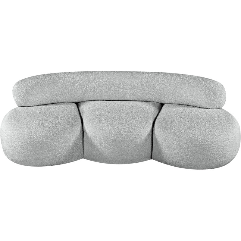 Isia Upholstered 88.5'' Sofa, Grey Boucle Fabric
