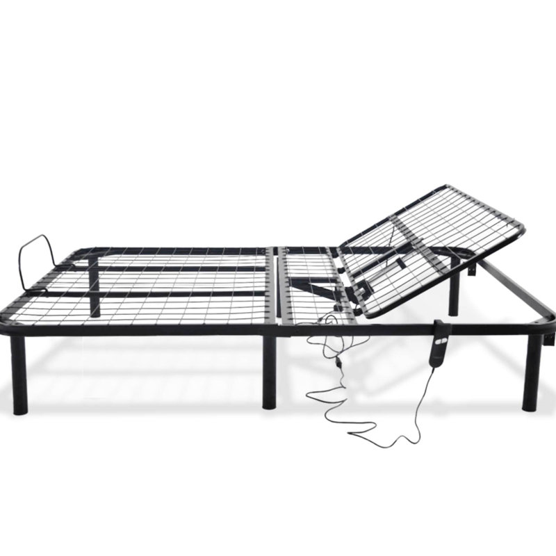 Base de lit grand réglable Head Up Only, poids de 85,96 lb, conception en acier noir avec capacité, capacité de 850 lb, assemblage facile, base