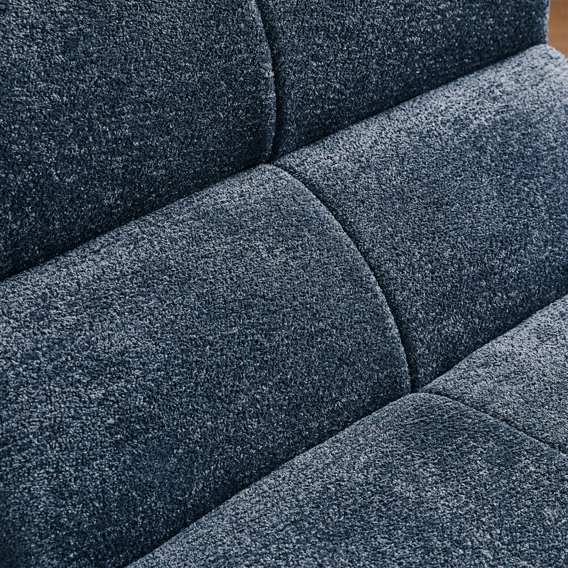 Fauteuil simple luxueux en molleton bouclé Luxury, Blue, Blue