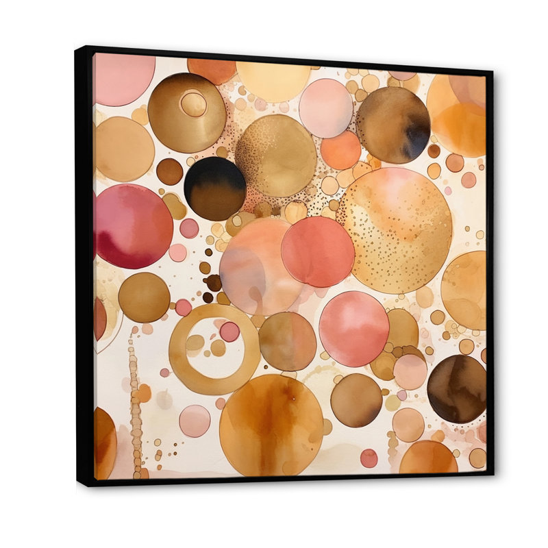 Impression sur toile géométrique moderne, «Afprès Dreams Boho Chic», H 24 po x l 24 po, Cadre flottant noir