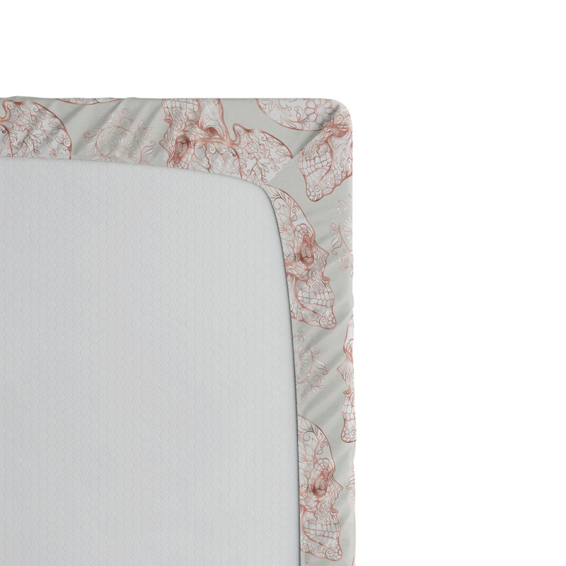 Drap-housse Ambesonne, Saumon foncé, coquille d'œuf / damas, Drap-housse grand