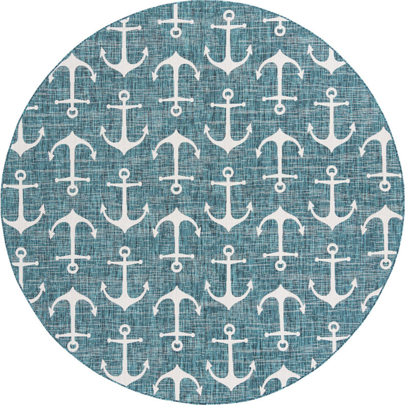 Outdoor Ayton Area Rug Sea Grass Color, Round 10'