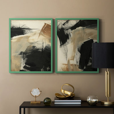 Baked Paintstrokes III - reproduction encadrée de qualité supérieure - prête à être accrochée - aucun clou requis - aucun clou requis