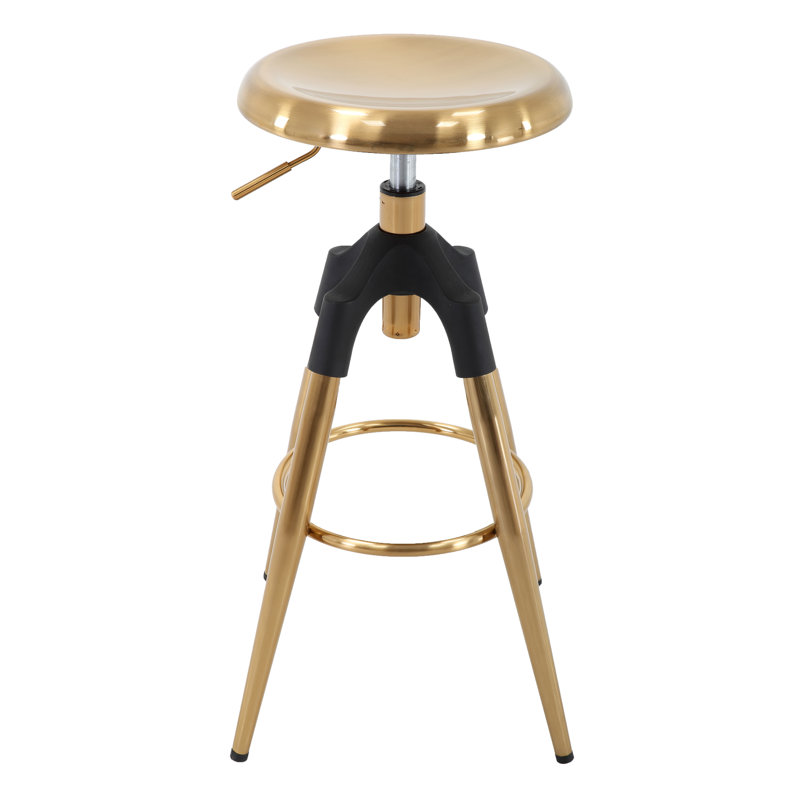 Asine Swivel Adjustable Height Bar Stool, Gold