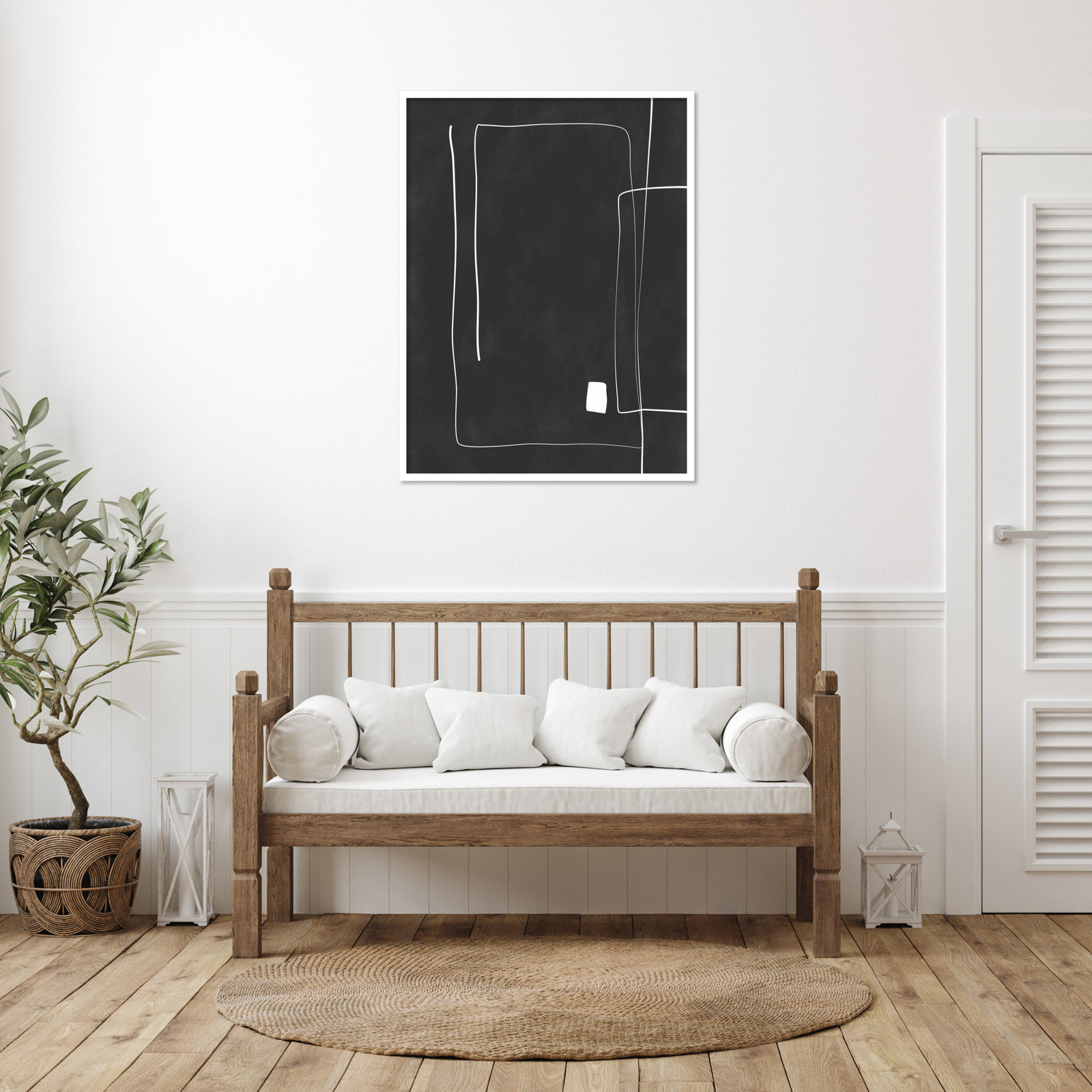 Black And White 36 by Elena Ristova, White, 41" H x 31" W