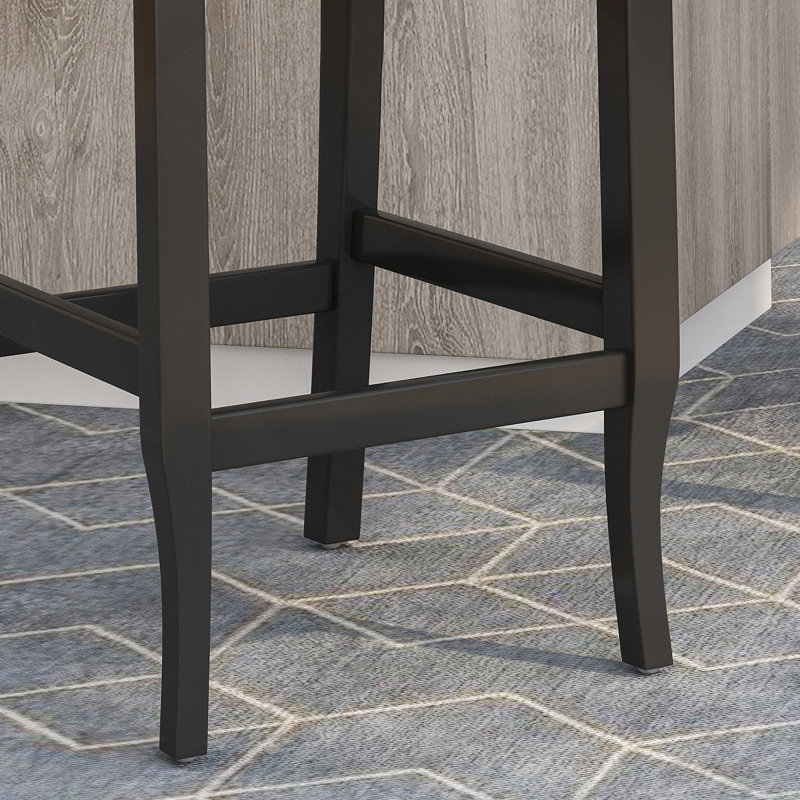 Tabourets à oreilles capitonnés en tissu, Marine, Tabouret de bar (siège d'une hauteur de 31 po)