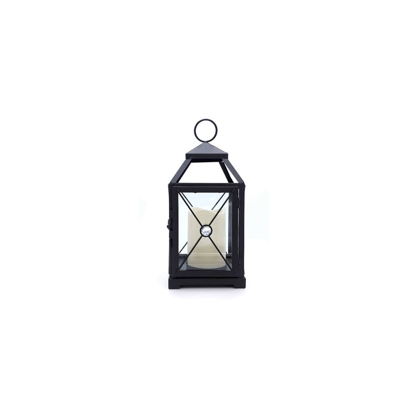 Bronze Rhinestone Embellished Flameless LED Lantern