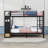 2 Drawers Metal Bunk Bed With Shelves, Side Pegboard And Coat Rack-462863281