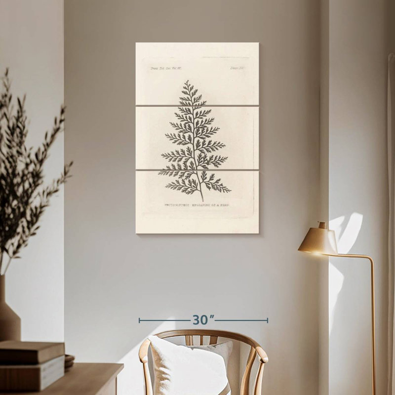 Harnek Fern Engraving, 57" H x 36" W