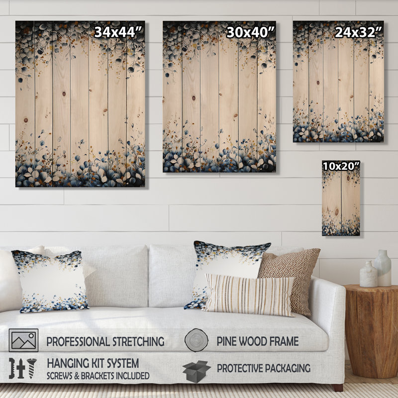 Radiant Light Of Wildflowers II - Décoration murale traditionnelle en bois sur bois de pin naturel, H 20 po x l 10 po
