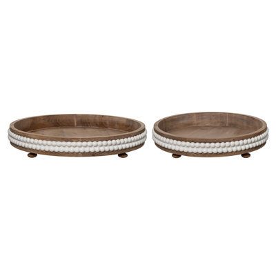 Ensemble de 2 plateaux de présentation en bois 20,25 po