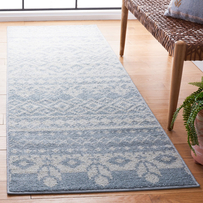 Tapis ardoise / ivoire Wynn Southwestern, Tapis de couloir 2 pi 6 po x 8 pi