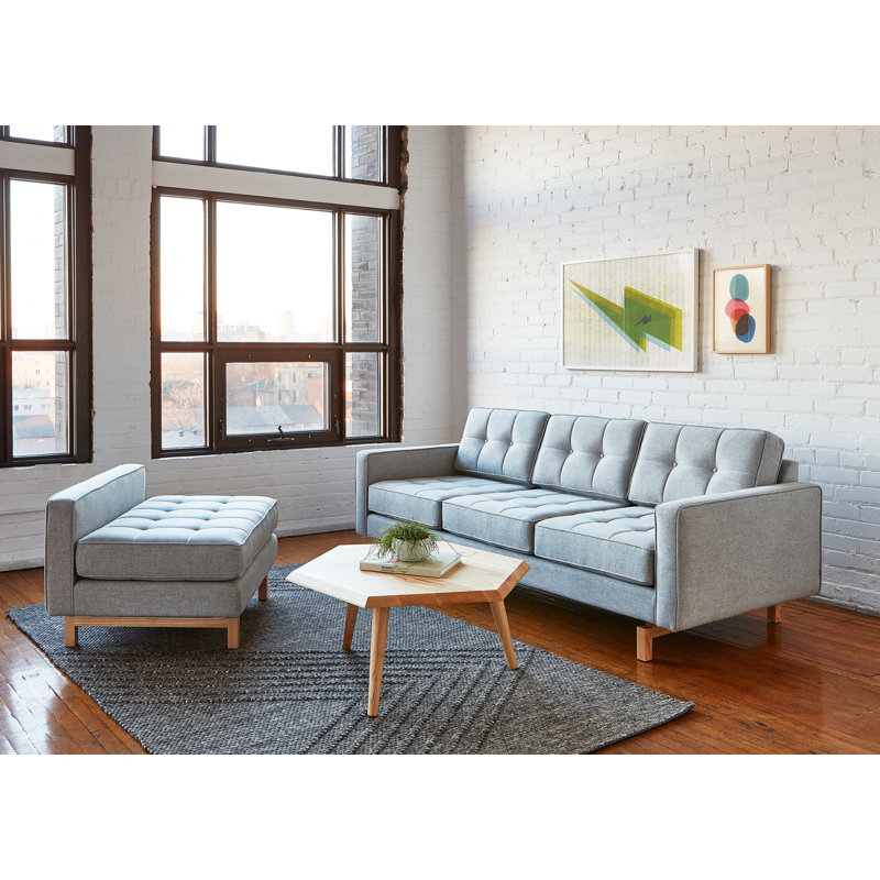Jane 2 Lounge Chair, Bayview Silver Performance Twill, Ash Natural