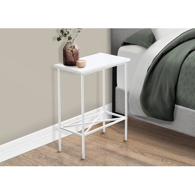 Table d'appoint, côté, bout, étroit, petit, 2 niveaux, stratifié, métal, contemporain, moderne