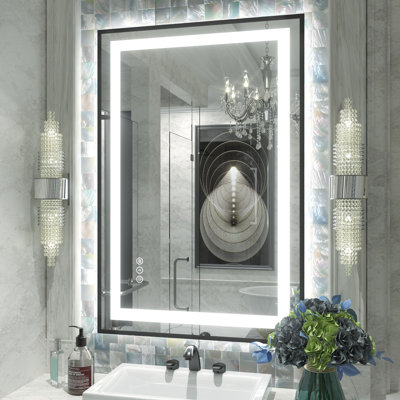 Wayfair Basics® UL Certified Front & Back LED Anti-Fog Tempered Glass Framed Bathroom/Vanity Mirror
