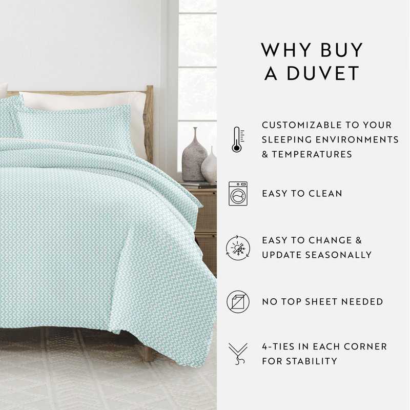 Ensemble de housse de couette Becky Cameron ™, Housse de couette pour grand lit et 2 taies décor, Bleu clair