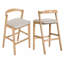 Tabouret en bois d'hévéa, ensemble de 2