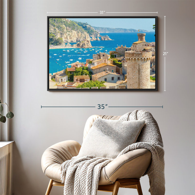 Places "Art mural espagnol Tossa De Mar", H 31 po x l 21 po
