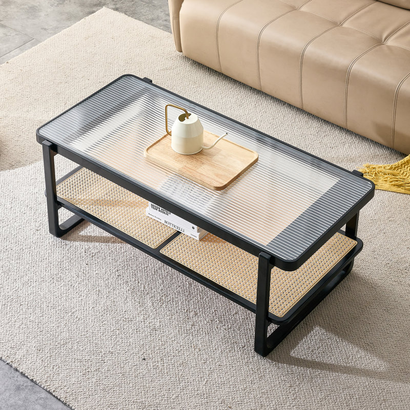 Table basse Mittal 45,3 po Mid-Century, Noir