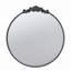 Miroir 30 po x 32 po de style classique avec forme ronde et cadre d'inspiration baroque pour la salle de bain, console de vestibule posée contre le mur