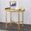 Table de bout ronde avec plateau, chêne et or