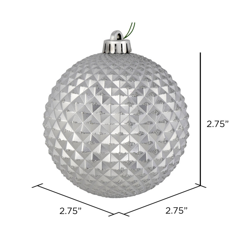 Ornement boule Durian Glitter, Argent