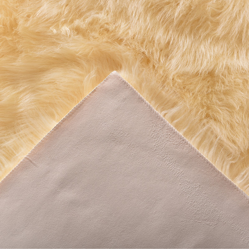 Chastyn Faux Sheepskin Indoor Rug, Runner 2' x 6'