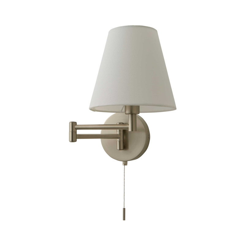 Swing Arm Sconce, 2, Brushed Chrome, No