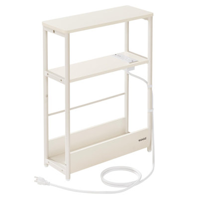 Side Table With Charging Station,magazine Rack