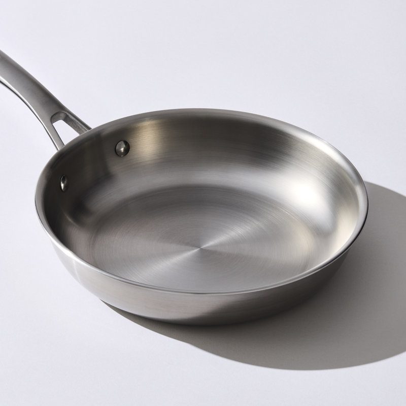 Le Creuset Essential Stainless Steel Shallow Round Frying Pan, 9.5 In.