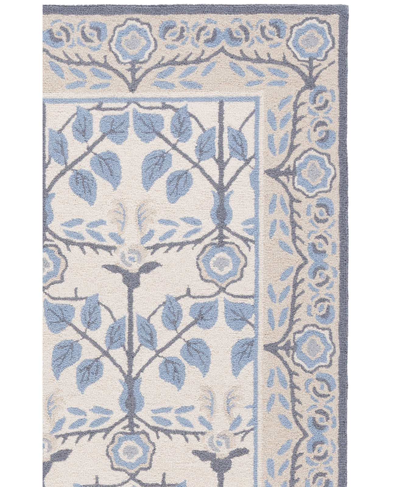 Hand-Tufted Wool Floral Outdoor Rug, Square 6'