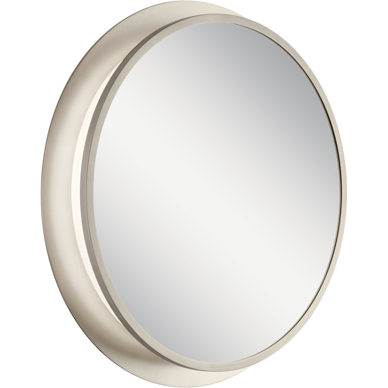 Metal Flat Mirror, 34" x 34", Satin Nickel