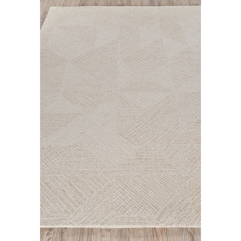 Caprice Wool Geometric Area Rug, Rectangle 8' x 10', Beige/Ivory