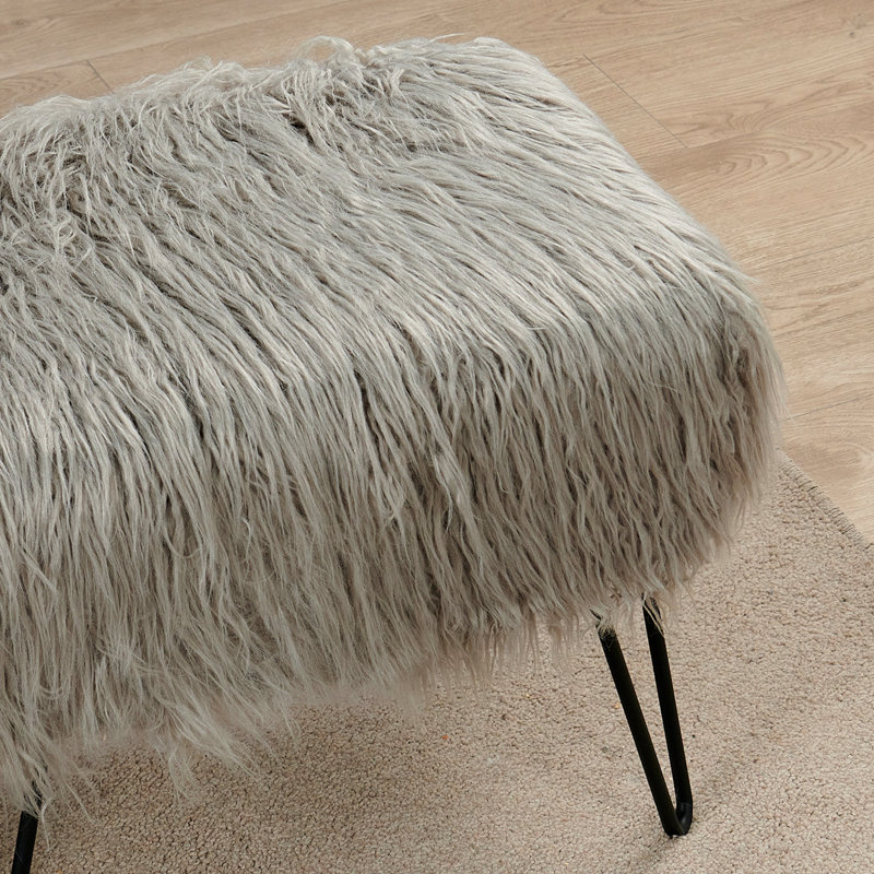 Keilia Upholstered Ottoman, Grey