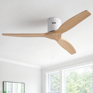 Ventilateur de plafond encastré en bois 3 pales 52 "sans lumière