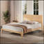 Lit plateforme en bois de bambou de style Mid-Century moderne avec support en métal durable, assemblage facile et conception écologique-129424115-129424119