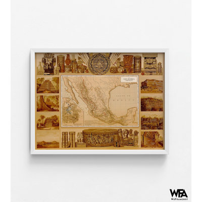Archaeological Map Of Mexico, Archaeologist Gift Idea, Mexican House Poster, Spanish Class Wall Decor, Old Map Of Mexico Poster