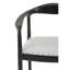 Natalie 47cm H Genuine Leather Upholstered Wing Back Armchair in Black