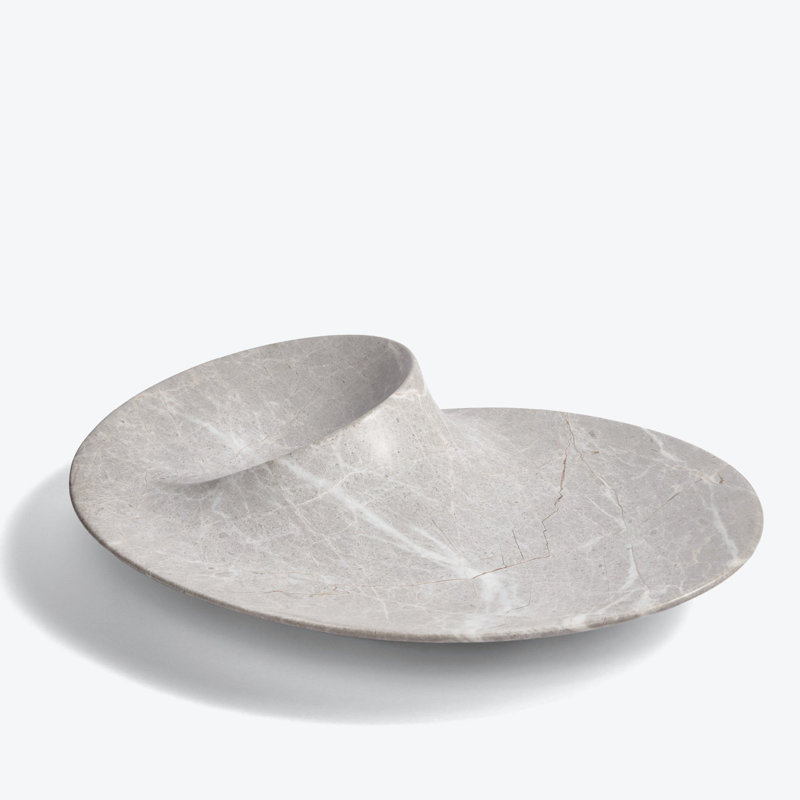 Swirl Bowl, Large, Grey, 18.8"W x 12.2"D x 3.1"H, Gray