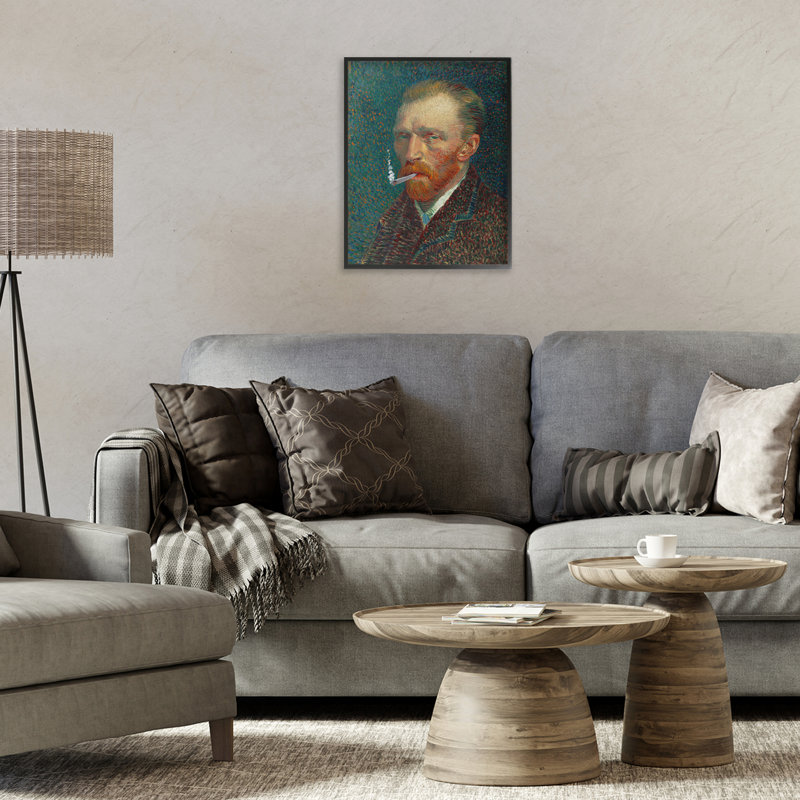 Portrait de Van Gogh avec giclée encadrée de fumée, conception de maîtres Redux, H 14 po x l 11 po